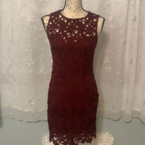 Forever 21 | Burgundy Lace Dress | size small - Picture 1 of 5